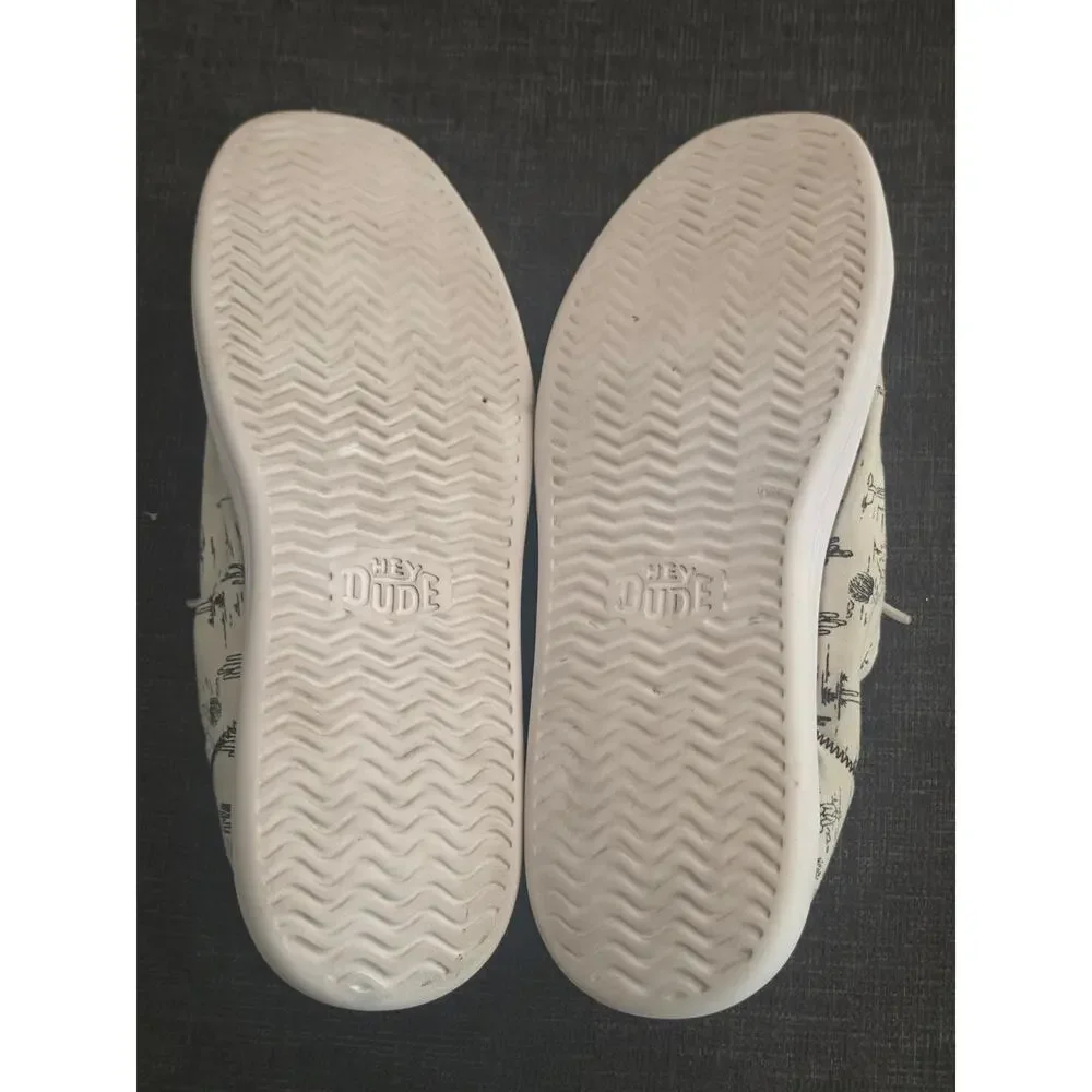HEYDUDE Cody Desert White Black Slip On Sneakers Cactus Men's Size 13 40390-103